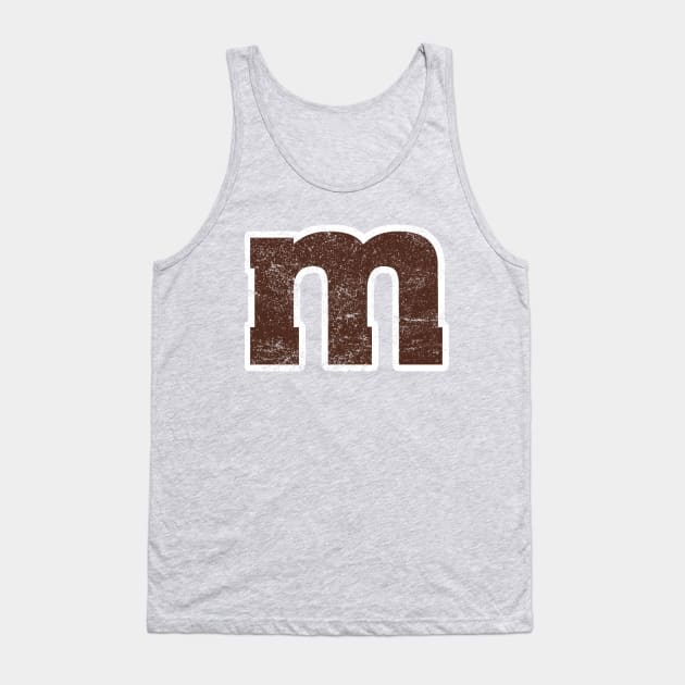 Letter M Capital Alphabet Vintage Retro Tank Top by cytoplastmaximume